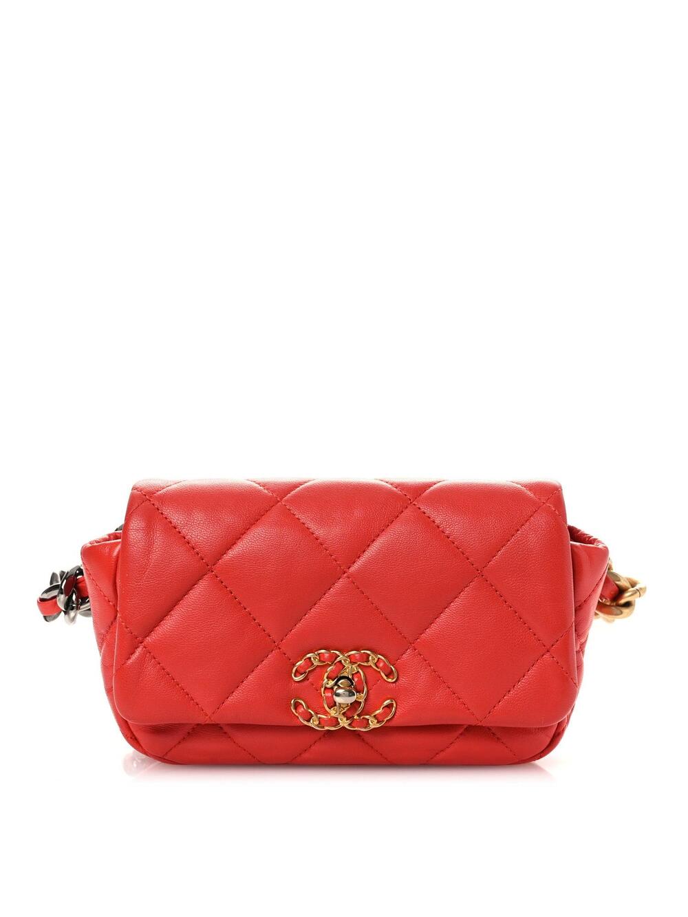 Lambskin Quilted Chanel 19 Waist Bag #322691C18B